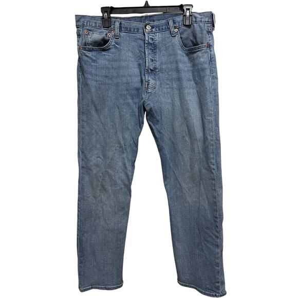 Levis 501 Jeans 36x29 (34x28) Blue Denim Button Fly Cotton Blend Classic Cotton - Picture 1 of 7